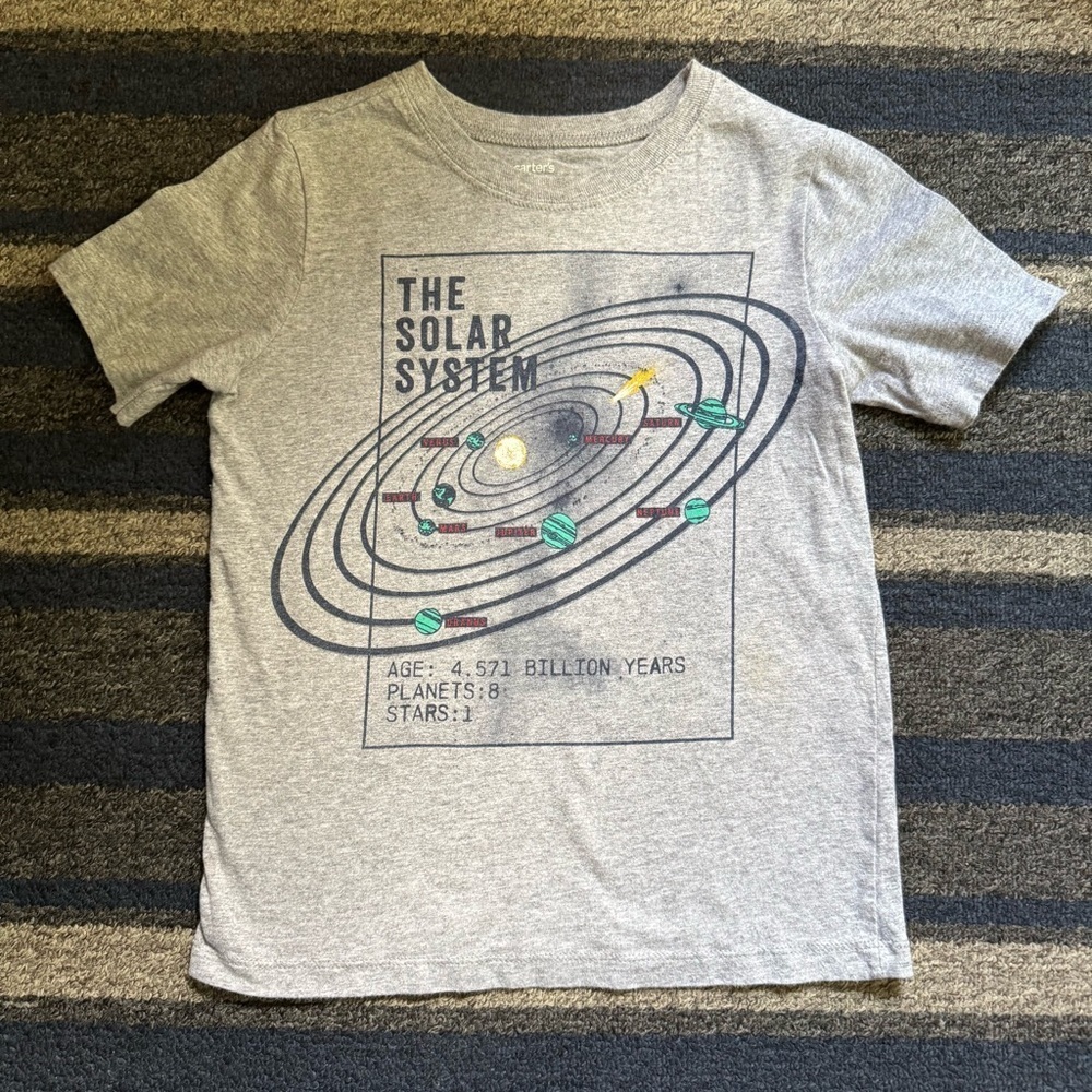 Carter’s‎ Gray Solar System Kids T-Shirt Size 6
